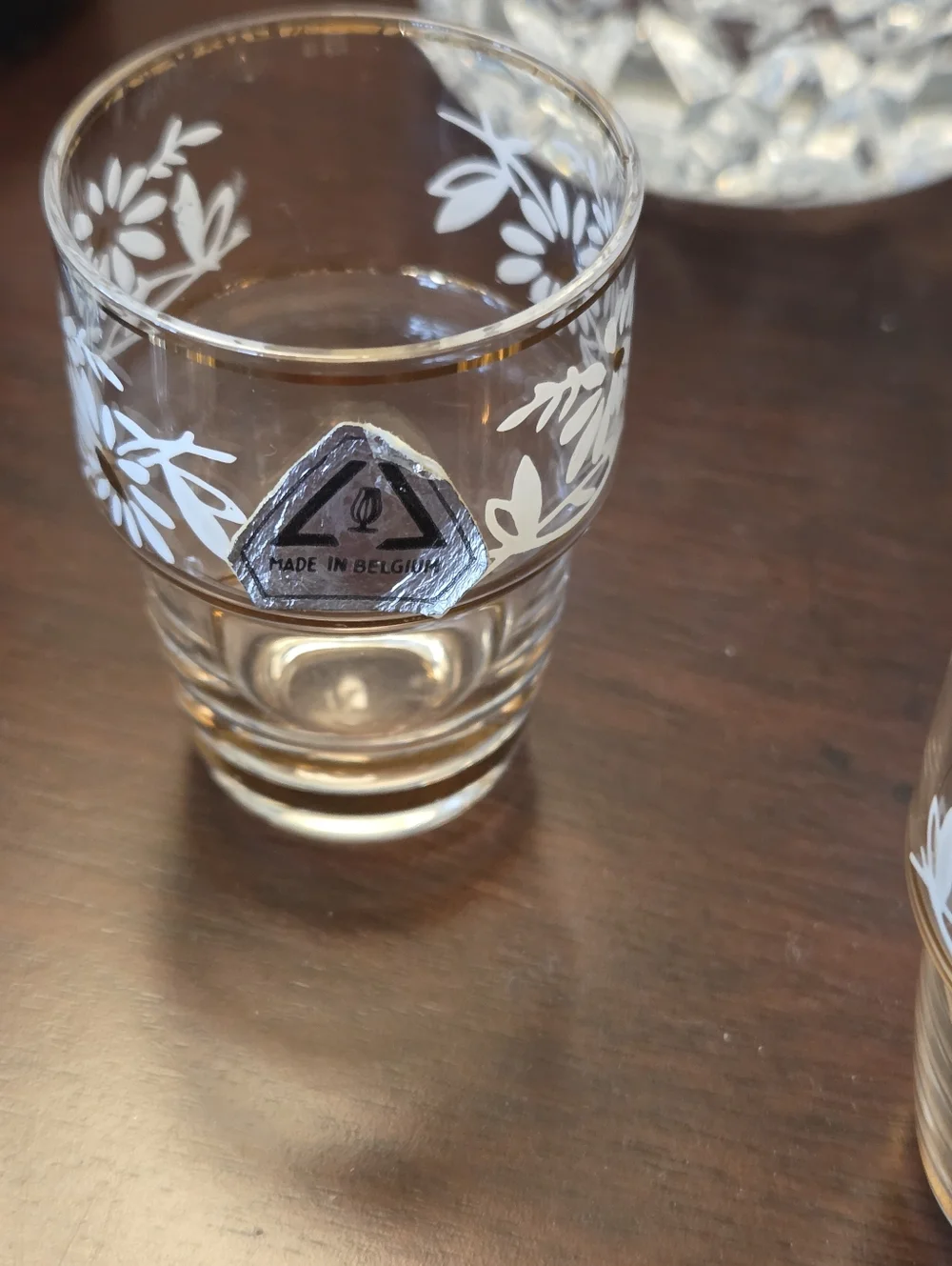 Mid Century Tchecover Of Belgium Daisy Stackable Cordial Glasses